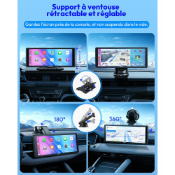 ESSGOO Écran Carplay Voiture, Supporte A-pple Carplay sans Fil et Android Auto, Écran Tactile IPS de 10.26 Pouces avec Capteur d