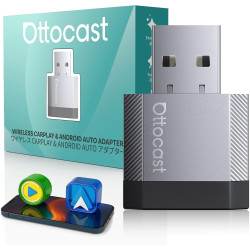 OTTOCAST Adaptateur CarPlay sans Fil et Android Auto 2 en 1, Mini Nova 2026 Adaptateur CarPlay Wireless, Compatible ChatGPT Gemi
