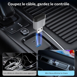 OTTOCAST Adaptateur CarPlay sans Fil et Android Auto 2 en 1, Mini Nova 2026 Adaptateur CarPlay Wireless, Compatible ChatGPT Gemi