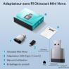 OTTOCAST Adaptateur CarPlay sans Fil et Android Auto 2 en 1, Mini Nova 2026 Adaptateur CarPlay Wireless, Compatible ChatGPT Gemi