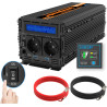 EDECOA Convertisseur 24v 220v Pur Sinus 2000w avec écran LCD 2X USB et télécommande Transformateur de Camion Onduleur 24v 230 Pu