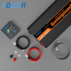 EDECOA Convertisseur 24v 220v Pur Sinus 2000w avec écran LCD 2X USB et télécommande Transformateur de Camion Onduleur 24v 230 Pu