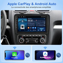 ESSGOO Autoradio 2 DIN 10,1 Pouces Android 15 avec CarPlay/Android Auto | Android 15, 4+64 Go, IPS 1280×720, CarPlay/Android Aut