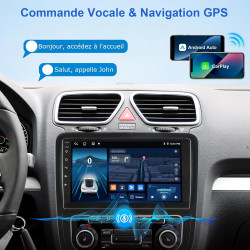 ESSGOO Autoradio 2 DIN 10,1 Pouces Android 15 avec CarPlay/Android Auto | Android 15, 4+64 Go, IPS 1280×720, CarPlay/Android Aut
