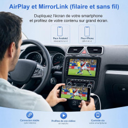 ESSGOO Autoradio 2 DIN 10,1 Pouces Android 15 avec CarPlay/Android Auto | Android 15, 4+64 Go, IPS 1280×720, CarPlay/Android Aut