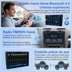 ESSGOO Autoradio 2 DIN 10,1 Pouces Android 15 avec CarPlay/Android Auto | Android 15, 4+64 Go, IPS 1280×720, CarPlay/Android Aut