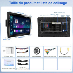 ESSGOO Autoradio 2 DIN 10,1 Pouces Android 15 avec CarPlay/Android Auto | Android 15, 4+64 Go, IPS 1280×720, CarPlay/Android Aut