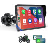 Wonvon 5 pouces carplay para motocicleta sistema de navegación gps con apple carplay android auto pantalla portátil con doble bl