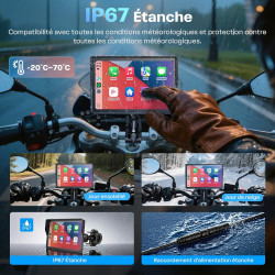 Wonvon 5 pouces carplay para motocicleta sistema de navegación gps con apple carplay android auto pantalla portátil con doble bl