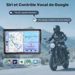 Wonvon 5 pouces carplay para motocicleta sistema de navegación gps con apple carplay android auto pantalla portátil con doble bl