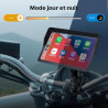 Wonvon 5 pouces carplay para motocicleta sistema de navegación gps con apple carplay android auto pantalla portátil con doble bl