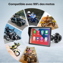 Wonvon 5 pouces carplay para motocicleta sistema de navegación gps con apple carplay android auto pantalla portátil con doble bl
