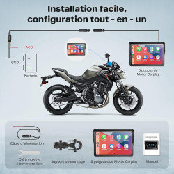 Wonvon 5 pouces carplay para motocicleta sistema de navegación gps con apple carplay android auto pantalla portátil con doble bl
