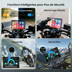 Écran motorcycle carplay avec android auto – 5” gps étanche, pantalla para moto, apple carplay, système de navigation pour moto,