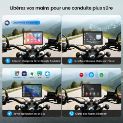 Écran motorcycle carplay avec android auto – 5” gps étanche, pantalla para moto, apple carplay, système de navigation pour moto,