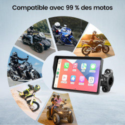 Écran motorcycle carplay avec android auto – 5” gps étanche, pantalla para moto, apple carplay, système de navigation pour moto,