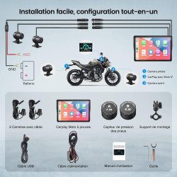 Écran motorcycle carplay avec android auto – 5” gps étanche, pantalla para moto, apple carplay, système de navigation pour moto,