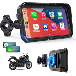 Wonvon carplay 6.25 pouces système de navigation gps pour moto avec apple carplay et android auto écran portable avec double ble