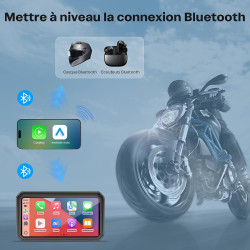 Wonvon carplay 6.25 pouces système de navigation gps pour moto avec apple carplay et android auto écran portable avec double ble