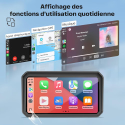 Wonvon carplay 6.25 pouces système de navigation gps pour moto avec apple carplay et android auto écran portable avec double ble