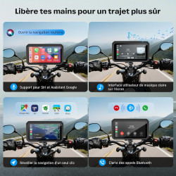 Wonvon carplay 6.25 pouces système de navigation gps pour moto avec apple carplay et android auto écran portable avec double ble