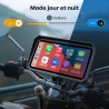 Wonvon carplay 6.25 pouces système de navigation gps pour moto avec apple carplay et android auto écran portable avec double ble