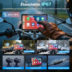 Wonvon écran motorcycle carplay avec android auto – 7” gps étanche, pantalla para moto, apple carplay, système de navigation pou