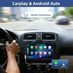 Autoradio 2 DIN avec Carplay et Android Auto - Écran Tactile 7 Pouces avec caméra de recul, Mirror Link, USB/AUX/FM, adapté aux 