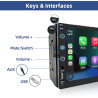 Autoradio 2 DIN avec Carplay et Android Auto - Écran Tactile 7 Pouces avec caméra de recul, Mirror Link, USB/AUX/FM, adapté aux 