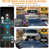Dashcam Voiture Avant Arriere: 4K+2K 5G WiFi Camera Voiture Embarquée - Écran HD 3" avec App Contrôle Carte SD 64G Vision Noctur
