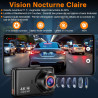 Dashcam Voiture Avant Arriere: 4K+2K 5G WiFi Camera Voiture Embarquée - Écran HD 3" avec App Contrôle Carte SD 64G Vision Noctur