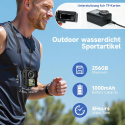 AIKER Camera Sport,Version Pro Camera Vlog Assistance 5k30FPS Photo 64MP/3.0EIS/Trè Longue Autonomie/Grand Angle 130°/Action Cam