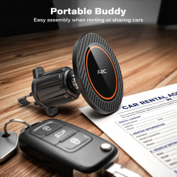 A2C Support Téléphone Voiture Grille d’Aération, Compatible MagSafe, 17 Aimants N54, Crochet Métallique, Rotation 360°, Support 
