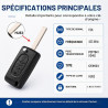 FSK 433MHz Coque de Clé 3Boutons Télécommande avec Lame HU83 pour Peugeot 207 307 308 SW 407 607 Expert Partner Citr0en C2 C3 C4
