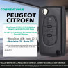 FSK 433MHz Coque de Clé 3Boutons Télécommande avec Lame HU83 pour Peugeot 207 307 308 SW 407 607 Expert Partner Citr0en C2 C3 C4