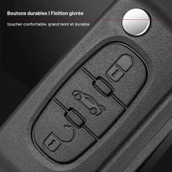FSK 433MHz Coque de Clé 3Boutons Télécommande avec Lame HU83 pour Peugeot 207 307 308 SW 407 607 Expert Partner Citr0en C2 C3 C4