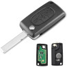 FSK Coque de Clé 3Boutons Télécommande pour Peugeot207 307 308 408 508 Partner Citr0en C2 C3 C4 C5 C6 C8 Berlingo Picasso CE0536