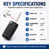 FSK Coque de Clé 3Boutons Télécommande pour Peugeot207 307 308 408 508 Partner Citr0en C2 C3 C4 C5 C6 C8 Berlingo Picasso CE0536