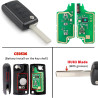 FSK Coque de Clé 3Boutons Télécommande pour Peugeot207 307 308 408 508 Partner Citr0en C2 C3 C4 C5 C6 C8 Berlingo Picasso CE0536