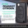 FSK Coque de Clé 3Boutons Télécommande pour Peugeot207 307 308 408 508 Partner Citr0en C2 C3 C4 C5 C6 C8 Berlingo Picasso CE0536