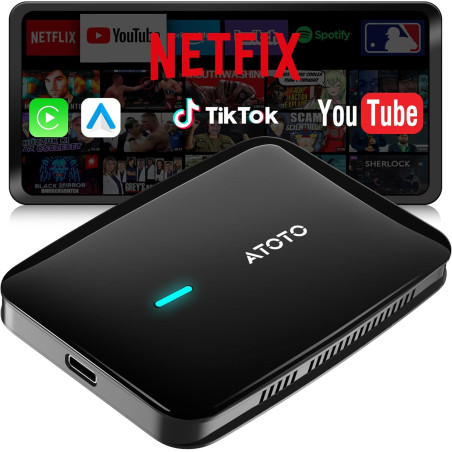 Adaptateur carplay sans fil, magic ai box android auto avec double wifi, verrouillage bleutooth, drivechat ai voice, 2go+16go, p