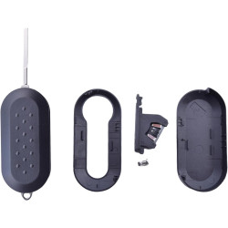 Coque de Clé de Voiture 3 Boutons Compatible avec Fiat 500 500L Brava Bravo Doblo Ducato Panda Punto Evo Grande Punto Lancia Peu