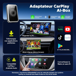Lamtto adaptateur carplay sans fil, ai box android avec google play store, gemini ai, carplay & android auto sans fil, hdmi, air