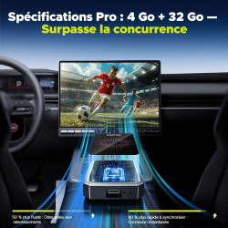 Lamtto adaptateur carplay sans fil, ai box android avec google play store, gemini ai, carplay & android auto sans fil, hdmi, air
