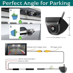 1080P Caméra de Recul étanche avec Vision Nocturne, pour Camion, Caméra Avant/Arrière Grand Angle