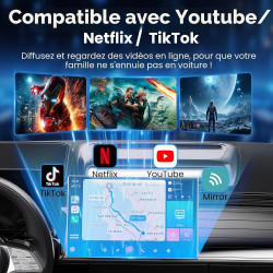 Magic Video Box 3 en 1 - Adaptateur de Voiture sans Fil CarPlay & Android avec Youtube, TikTok, Support de Carte TF, Mise à Nive