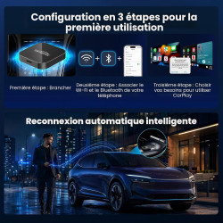 Magic Video Box 3 en 1 - Adaptateur de Voiture sans Fil CarPlay & Android avec Youtube, TikTok, Support de Carte TF, Mise à Nive