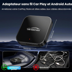 Magic Video Box 3 en 1 - Adaptateur de Voiture sans Fil CarPlay & Android avec Youtube, TikTok, Support de Carte TF, Mise à Nive