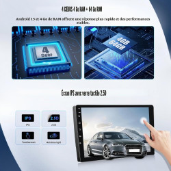 Sixwin 4 go + 64 go android 15 autoradio pour renault clio 3 2005-2014 avec carplay android auto mirror link – écran tactile 9 p