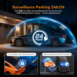Dashcam Voiture Avant Arrière 4K+2K avec Carte SD 64GB, 5GHz WiFi Camera Voiture, Dash Cam Grand Angle 170°, Vision Nocturne WDR